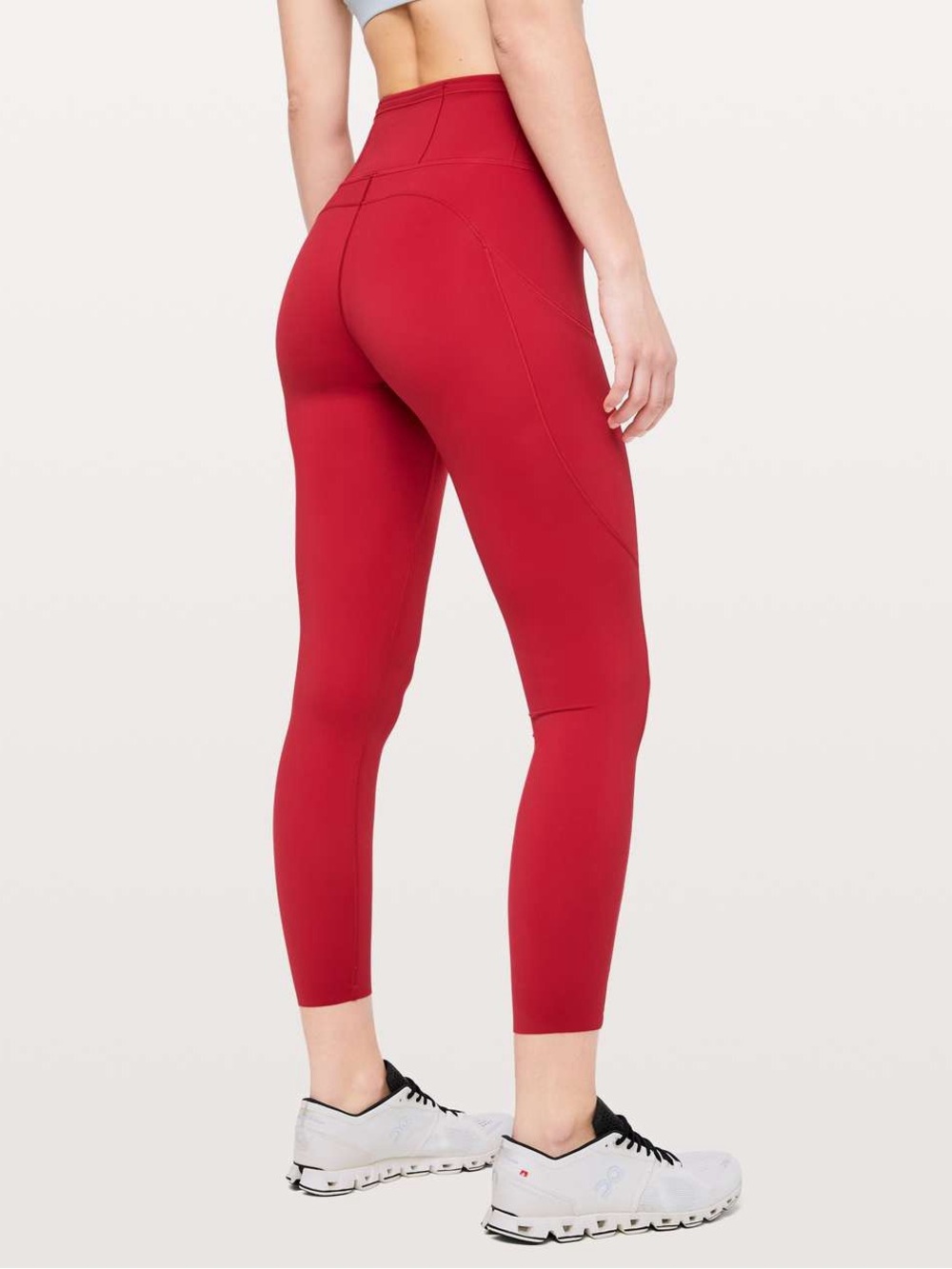 Lululemon Fast & Free 7/8 Tight II Non-Reflective Nulux 25" Red with pockets